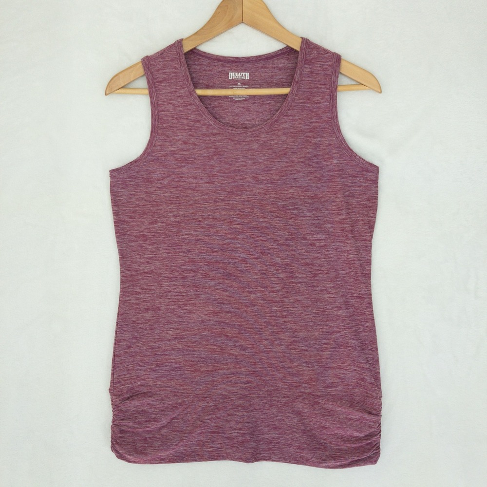Duluth Tank Top Womens XS Purple Armachillo Heathered Ruched Side‎ Performance
